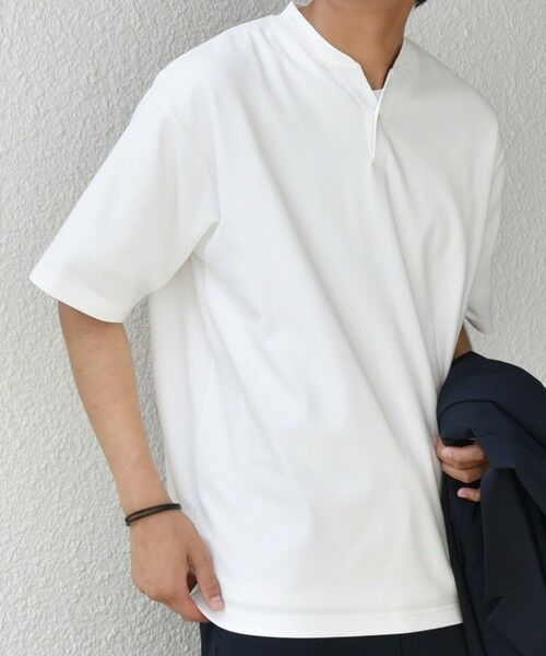 SHIPS / シップス Tシャツ | SHIPS any:〈接触冷感・遮熱・UVカット機能等〉サマーファンクション 鹿の子 ヘンリーネック Tシャツ◇ | 詳細5