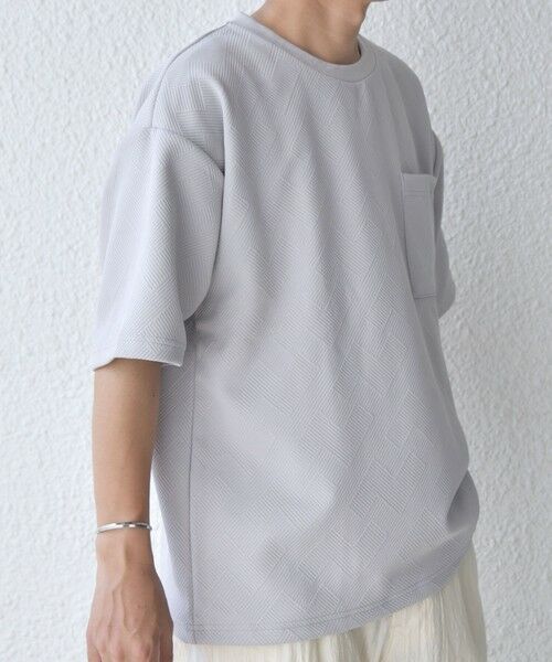 SHIPS / シップス Tシャツ | SHIPS any: 〈洗濯機可能〉フクレ ジャカード リラックス ポケット Tシャツ◇ | 詳細5