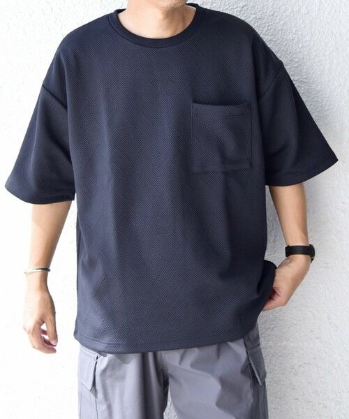 SHIPS / シップス Tシャツ | SHIPS any: 〈洗濯機可能〉フクレ ジャカード リラックス ポケット Tシャツ◇ | 詳細17