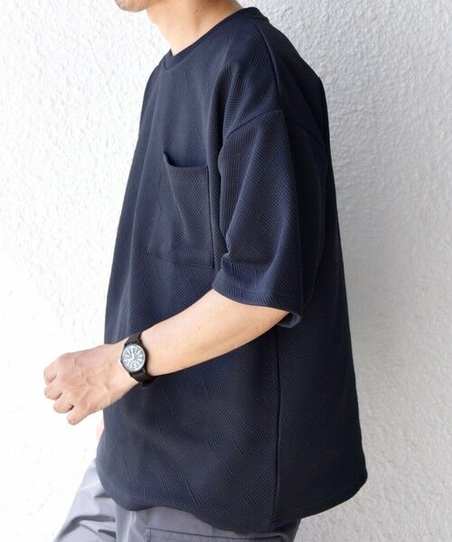 SHIPS / シップス Tシャツ | SHIPS any: 〈洗濯機可能〉フクレ ジャカード リラックス ポケット Tシャツ◇ | 詳細18