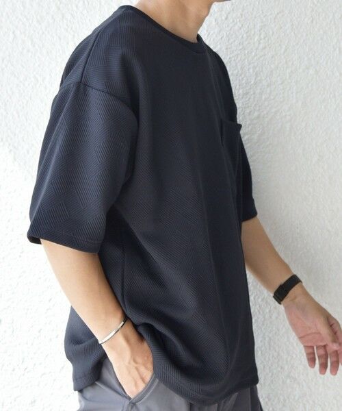 SHIPS / シップス Tシャツ | SHIPS any: 〈洗濯機可能〉フクレ ジャカード リラックス ポケット Tシャツ◇ | 詳細19