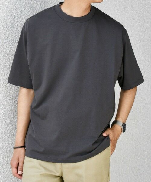 SHIPS / シップス Tシャツ | SHIPS any: JAPAN MADE ハイゲージ コットン リラックス リブネック Tシャツ◇(ダークグレー)