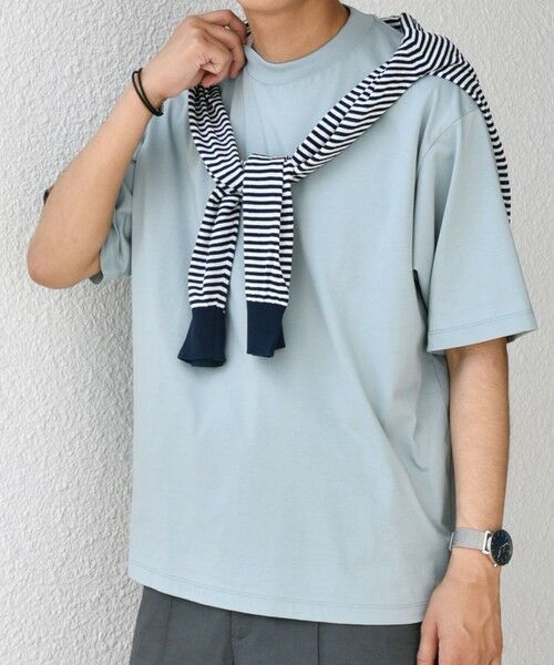 SHIPS / シップス Tシャツ | SHIPS any: JAPAN MADE ハイゲージ コットン リラックス リブネック Tシャツ◇(ライトブルー)