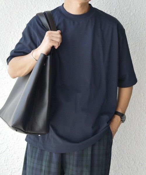 SHIPS / シップス Tシャツ | SHIPS any: JAPAN MADE ハイゲージ コットン リラックス リブネック Tシャツ◇(ネイビー)