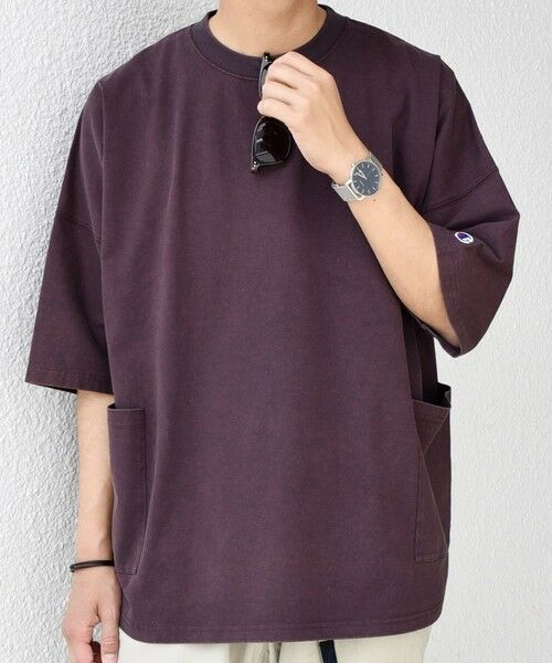 SHIPS / シップス Tシャツ | 【SHIPS any別注】Champion: ブリーチ ドルマン キャンプポケット Tシャツ◇ | 詳細10