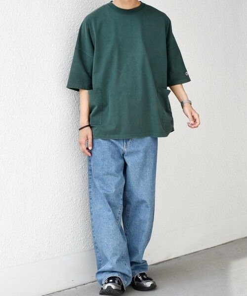 SHIPS / シップス Tシャツ | 【SHIPS any別注】Champion: ブリーチ ドルマン キャンプポケット Tシャツ◇ | 詳細15