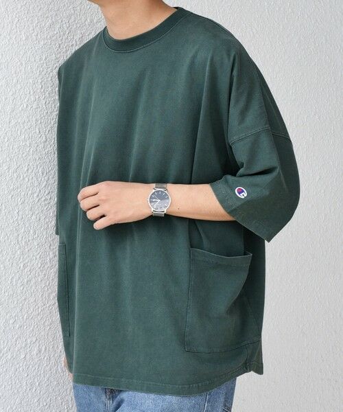 SHIPS / シップス Tシャツ | 【SHIPS any別注】Champion: ブリーチ ドルマン キャンプポケット Tシャツ◇ | 詳細18