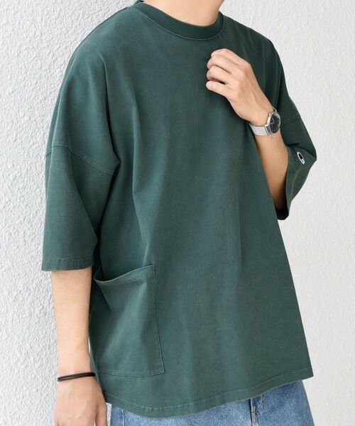 SHIPS / シップス Tシャツ | 【SHIPS any別注】Champion: ブリーチ ドルマン キャンプポケット Tシャツ◇ | 詳細19
