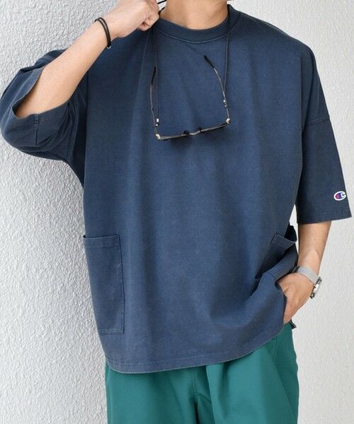 SHIPS / シップス Tシャツ | 【SHIPS any別注】Champion: ブリーチ ドルマン キャンプポケット Tシャツ◇ | 詳細29