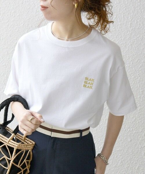 SHIPS / シップス Tシャツ | 【WEB限定】SHIPS any: BLAH BLAH BLAH.ワンポイント 刺繍 ルーズ Tシャツ(ユニセックス)◇ | 詳細1