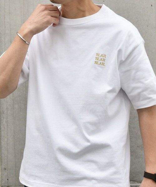 SHIPS / シップス Tシャツ | 【WEB限定】SHIPS any: BLAH BLAH BLAH.ワンポイント 刺繍 ルーズ Tシャツ(ユニセックス)◇ | 詳細4