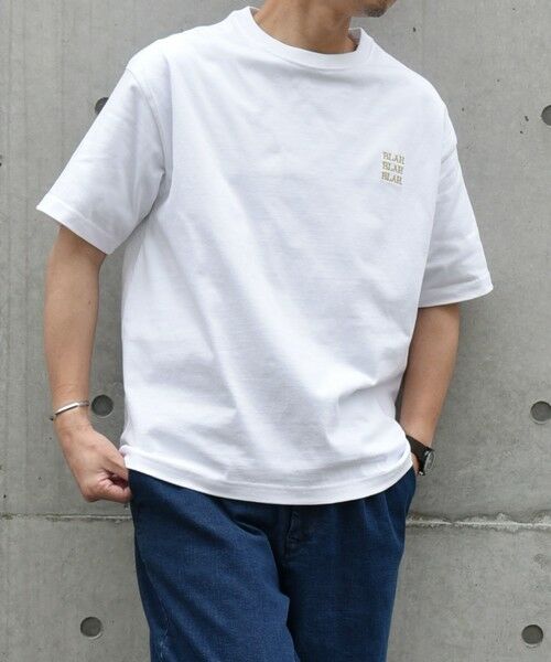 SHIPS / シップス Tシャツ | 【WEB限定】SHIPS any: BLAH BLAH BLAH.ワンポイント 刺繍 ルーズ Tシャツ(ユニセックス)◇ | 詳細5