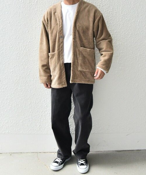 SHIPS / シップス カーディガン・ボレロ | 【WEB限定】SHIPS any: パイナップル フリース 1ボタン Vネック カーディガン◇ | 詳細8