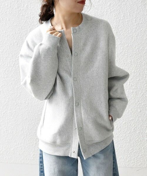 SHIPS / シップス カーディガン・ボレロ | 【SHIPS any別注】Champion: リバースウィーブ(R) クルーネック カーディガン◇(グレー)