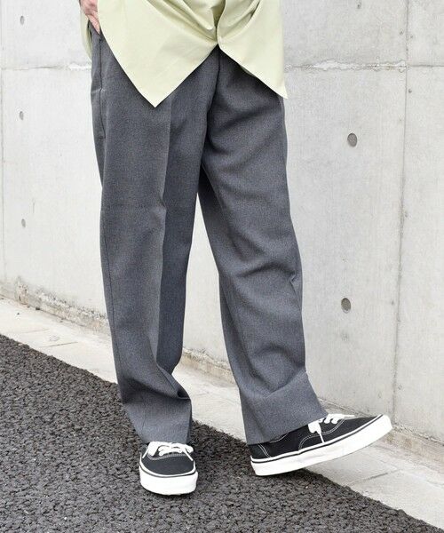 SHIPS / シップス その他パンツ | SHIPS any: 〈洗濯機可能〉ウールライク ノープリーツ ワイド ストレート パンツ◇(チャコールグレー)