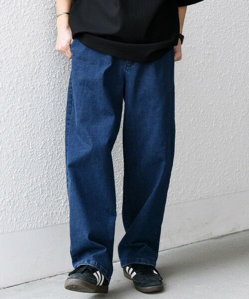 SHIPS / シップス デニムパンツ | SHIPS any: ベターコットン 1タック ストレッチ イージー バギー デニム パンツ◇(ネイビー)