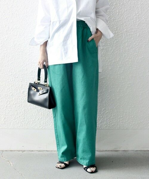 SHIPS / シップス デニムパンツ | SHIPS any: フリーサイズ カラー/ネップ デニム イージーパンツ (ユニセックス)◇(グリーン)