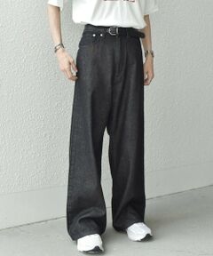 SHIPS / シップス デニムパンツ | SHIPS any: ウォッシュド デニム セミフレア ワイド パンツ (セットアップ対応)◇