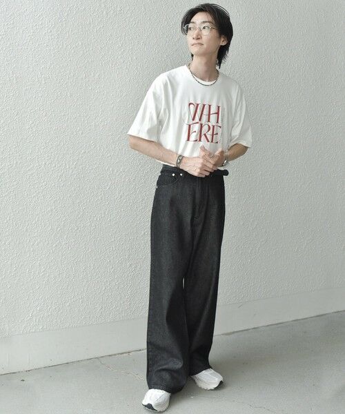 SHIPS / シップス デニムパンツ | SHIPS any: ウォッシュド デニム セミフレア ワイド パンツ (セットアップ対応)◇ | 詳細3