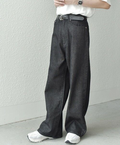 SHIPS / シップス デニムパンツ | SHIPS any: ウォッシュド デニム セミフレア ワイド パンツ (セットアップ対応)◇ | 詳細5