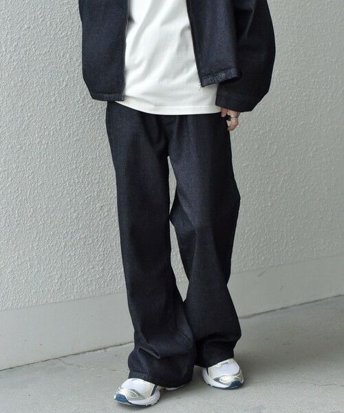 SHIPS / シップス デニムパンツ | SHIPS any: ウォッシュド デニム セミフレア ワイド パンツ (セットアップ対応)◇ | 詳細12