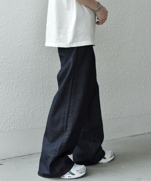 SHIPS / シップス デニムパンツ | SHIPS any: ウォッシュド デニム セミフレア ワイド パンツ (セットアップ対応)◇ | 詳細14