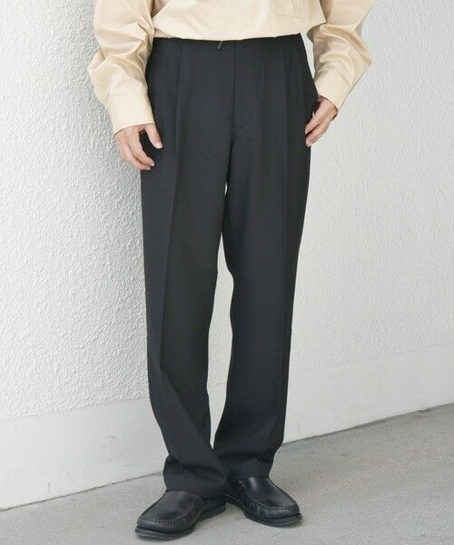 SHIPS / シップス その他パンツ | SHIPS any: 〈洗濯機可能〉チェック & ソリッド 2タック セミワイド イージー パンツ◇(ブラック)