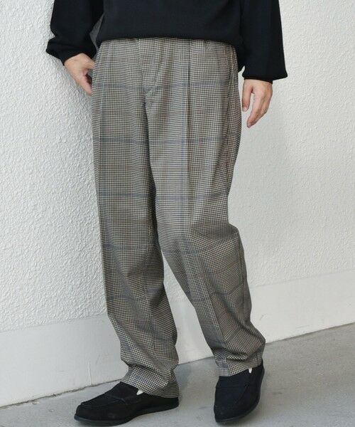 SHIPS / シップス その他パンツ | SHIPS any: 〈洗濯機可能〉チェック & ソリッド 2タック セミワイド イージー パンツ◇(ブラウン)