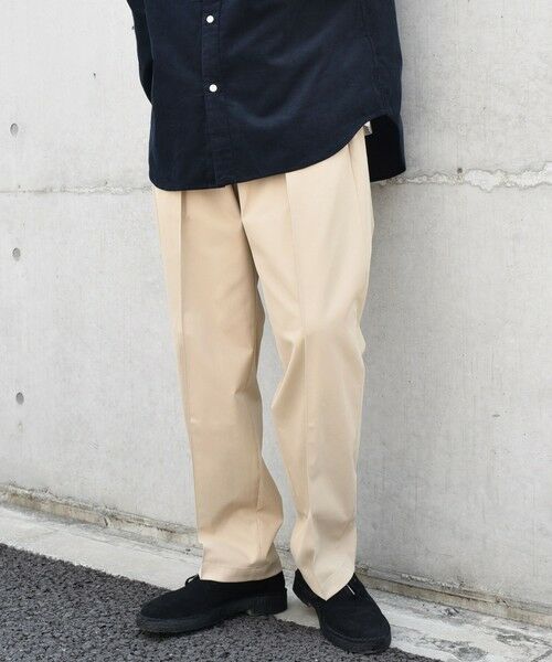 SHIPS / シップス チノ・ワークパンツ | SHIPS any: 〈洗濯機可能〉センタークリース ステッチ セミワイド イージー チノパンツ◇(ベージュ)