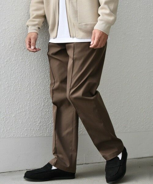 SHIPS / シップス チノ・ワークパンツ | SHIPS any: 〈洗濯機可能〉センタークリース ステッチ セミワイド イージー チノパンツ◇(ブラウン)