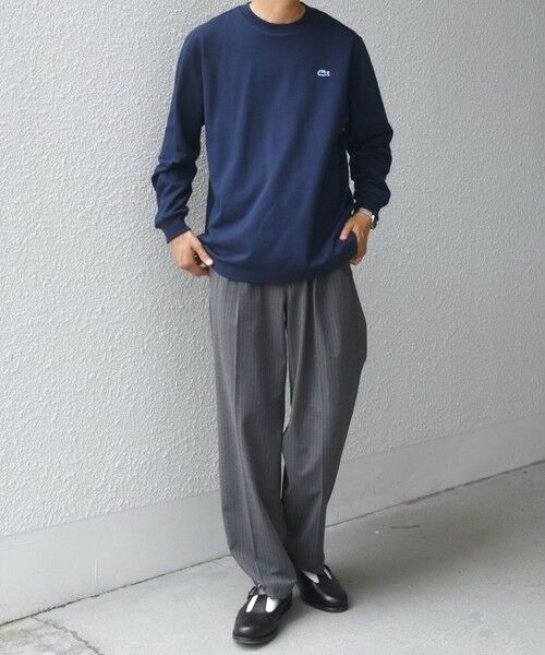 SHIPS / シップス その他パンツ | SHIPS any: LIM BLESS ソリッド/ストライプ 2プリーツ セミワイド イージーパンツ(セットアップ対応)◇ | 詳細1