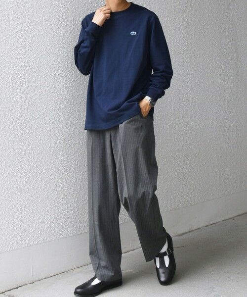 SHIPS / シップス その他パンツ | SHIPS any: LIM BLESS ソリッド/ストライプ 2プリーツ セミワイド イージーパンツ(セットアップ対応)◇ | 詳細2