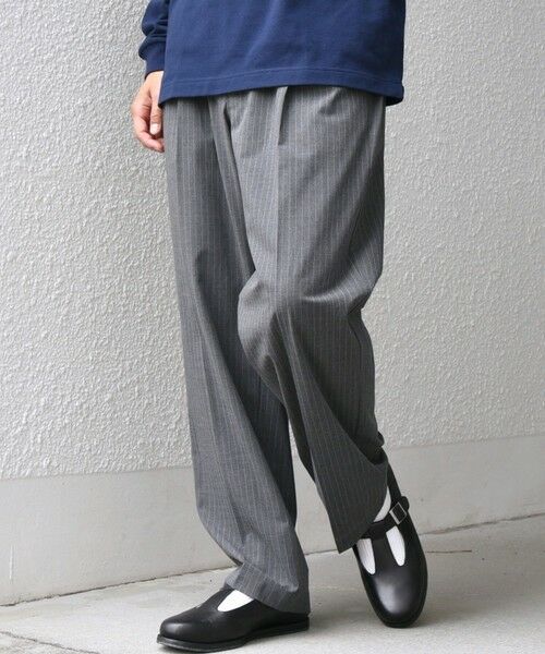 SHIPS / シップス その他パンツ | SHIPS any: LIM BLESS ソリッド/ストライプ 2プリーツ セミワイド イージーパンツ(セットアップ対応)◇ | 詳細4