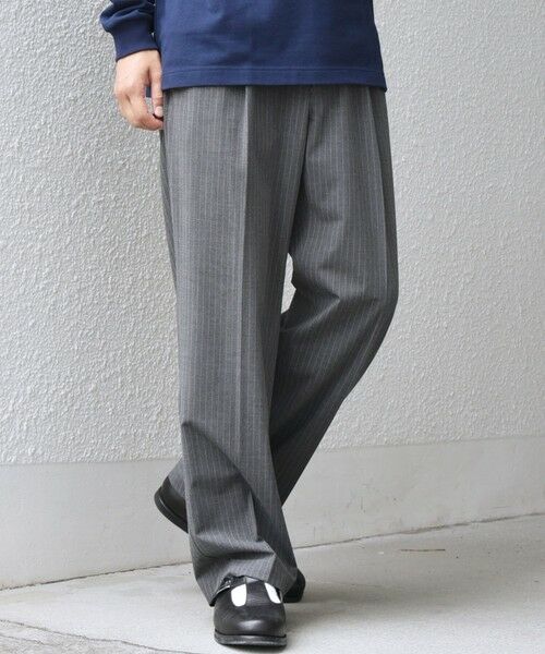 SHIPS / シップス その他パンツ | SHIPS any: LIM BLESS ソリッド/ストライプ 2プリーツ セミワイド イージーパンツ(セットアップ対応)◇ | 詳細5