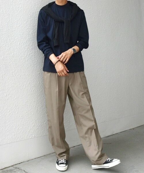 SHIPS / シップス その他パンツ | SHIPS any: LIM BLESS ソリッド/ストライプ 2プリーツ セミワイド イージーパンツ(セットアップ対応)◇ | 詳細25