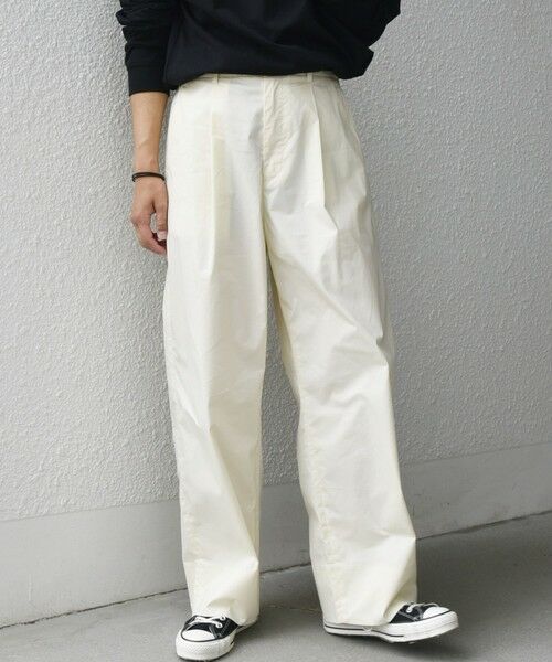 SHIPS / シップス チノ・ワークパンツ | SHIPS any:〈洗濯機可能〉MERROW ワイド 1タック イージー チノパンツ◇(ナチュラル)