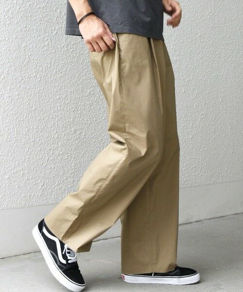 SHIPS / シップス チノ・ワークパンツ | SHIPS any:〈洗濯機可能〉MERROW ワイド 1タック イージー チノパンツ◇(ベージュ)