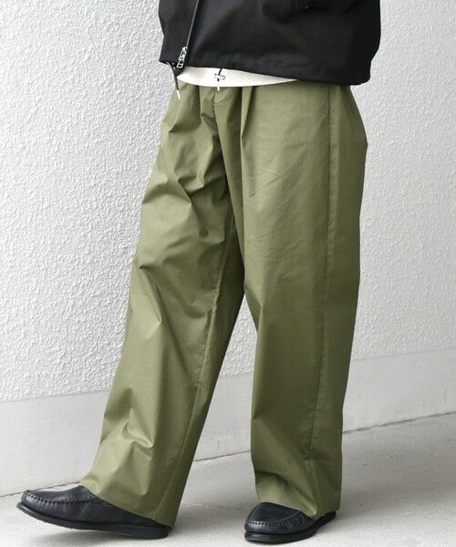 SHIPS / シップス チノ・ワークパンツ | SHIPS any:〈洗濯機可能〉MERROW ワイド 1タック イージー チノパンツ◇(オリーブ)