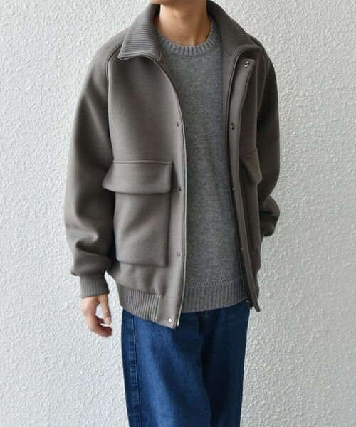 SHIPS / シップス ブルゾン | SHIPS any: PURE WOOL MELTON ダービー ブルゾン◇(グレー)