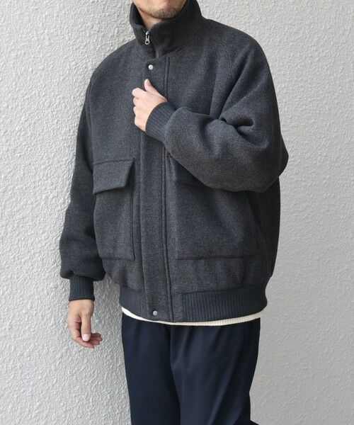 SHIPS / シップス ブルゾン | SHIPS any: PURE WOOL MELTON ダービー ブルゾン◇(ダークグレー)