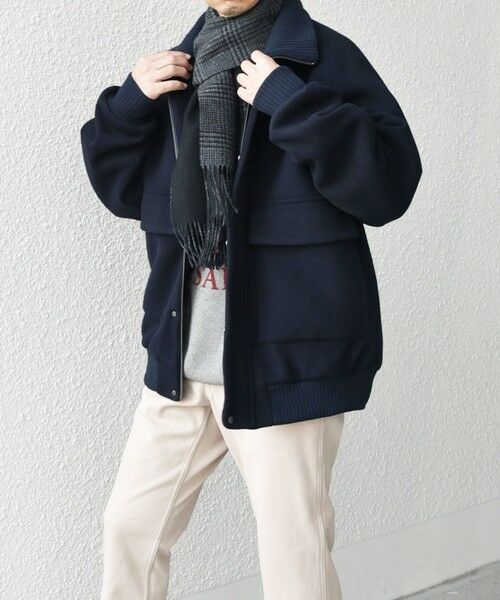 SHIPS / シップス ブルゾン | SHIPS any: PURE WOOL MELTON ダービー ブルゾン◇(ネイビー)