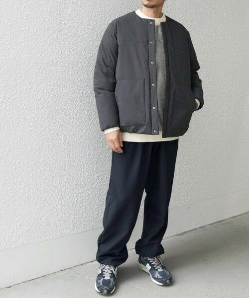 SHIPS / シップス ブルゾン | SHIPS any: 〈撥水・防風等〉多機能 リップストップ 中綿 ノーカラー ブルゾン◇ | 詳細1