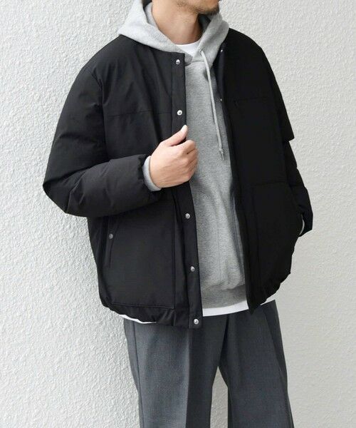 SHIPS / シップス ブルゾン | SHIPS any: 〈撥水・防風等〉多機能 リップストップ 中綿 ノーカラー ブルゾン◇ | 詳細22