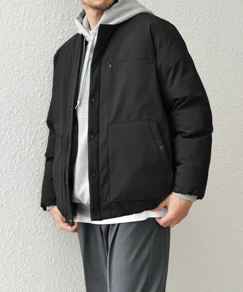 SHIPS / シップス ブルゾン | SHIPS any: 〈撥水・防風等〉多機能 リップストップ 中綿 ノーカラー ブルゾン◇(ブラック)