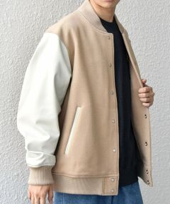 SHIPS / シップス その他アウター | SHIPS any: PURE WOOL MELTON スタジアム ブルゾン (スタジャン)◇