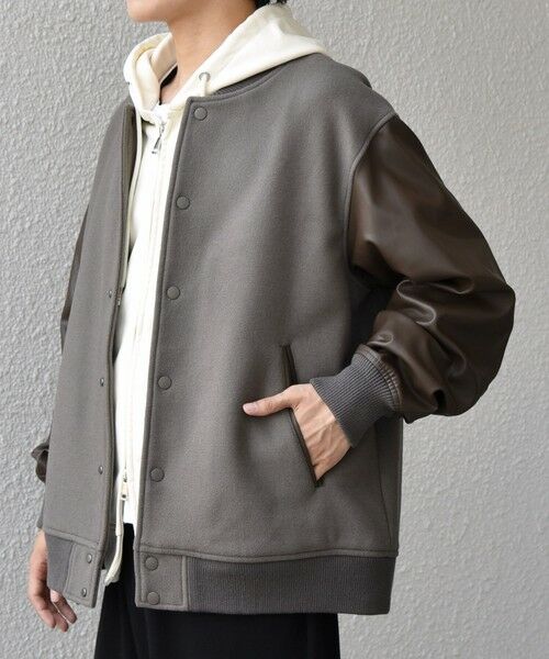 SHIPS / シップス その他アウター | SHIPS any: PURE WOOL MELTON スタジアム ブルゾン (スタジャン)◇ | 詳細4