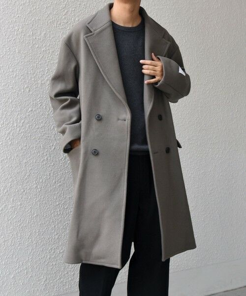 SHIPS / シップス その他アウター | SHIPS any: PURE WOOL MELTON ダブル チェスターコート 25AW◇(グレー)