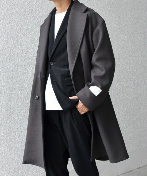 SHIPS / シップス その他アウター | SHIPS any: PURE WOOL MELTON ダブル チェスターコート 25AW◇(チャコールグレー)