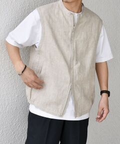 SHIPS / シップス ベスト | SHIPS any:〈洗濯機可能〉NOVELTEX リネン ジップ ベスト(セットアップ対応)◇