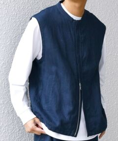 SHIPS / シップス ベスト | SHIPS any:〈洗濯機可能〉NOVELTEX リネン ジップ ベスト(セットアップ対応)◇
